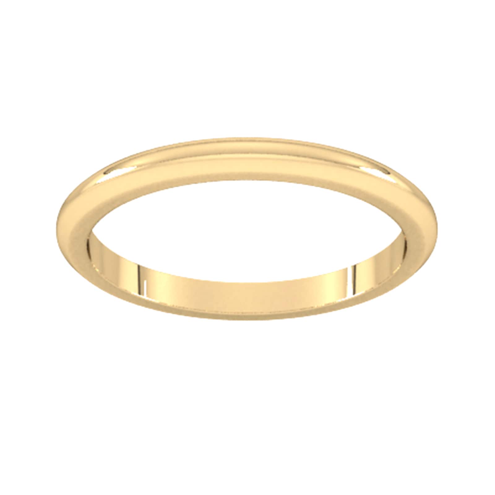 Goldsmiths 2mm D Shape Heavy Wedding Ring In 18 Carat Yellow Gold
