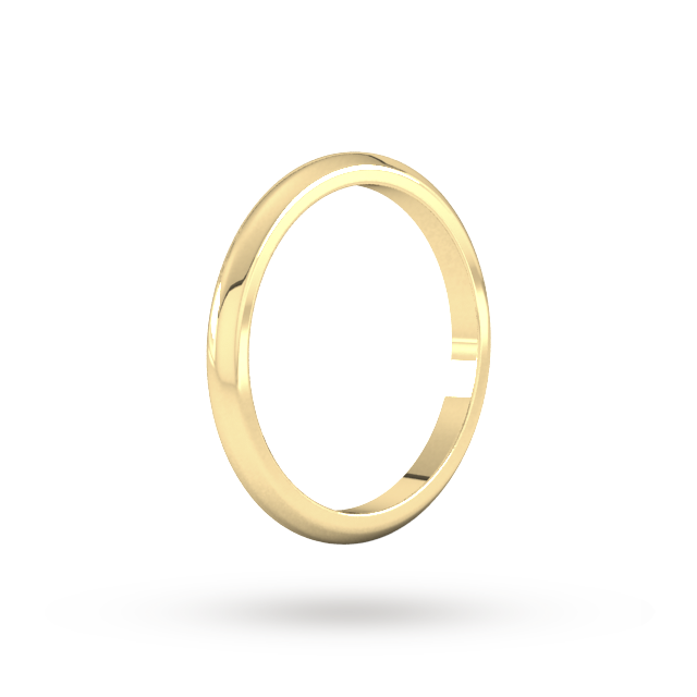 Goldsmiths 2mm D Shape Heavy Wedding Ring In 18 Carat Yellow Gold