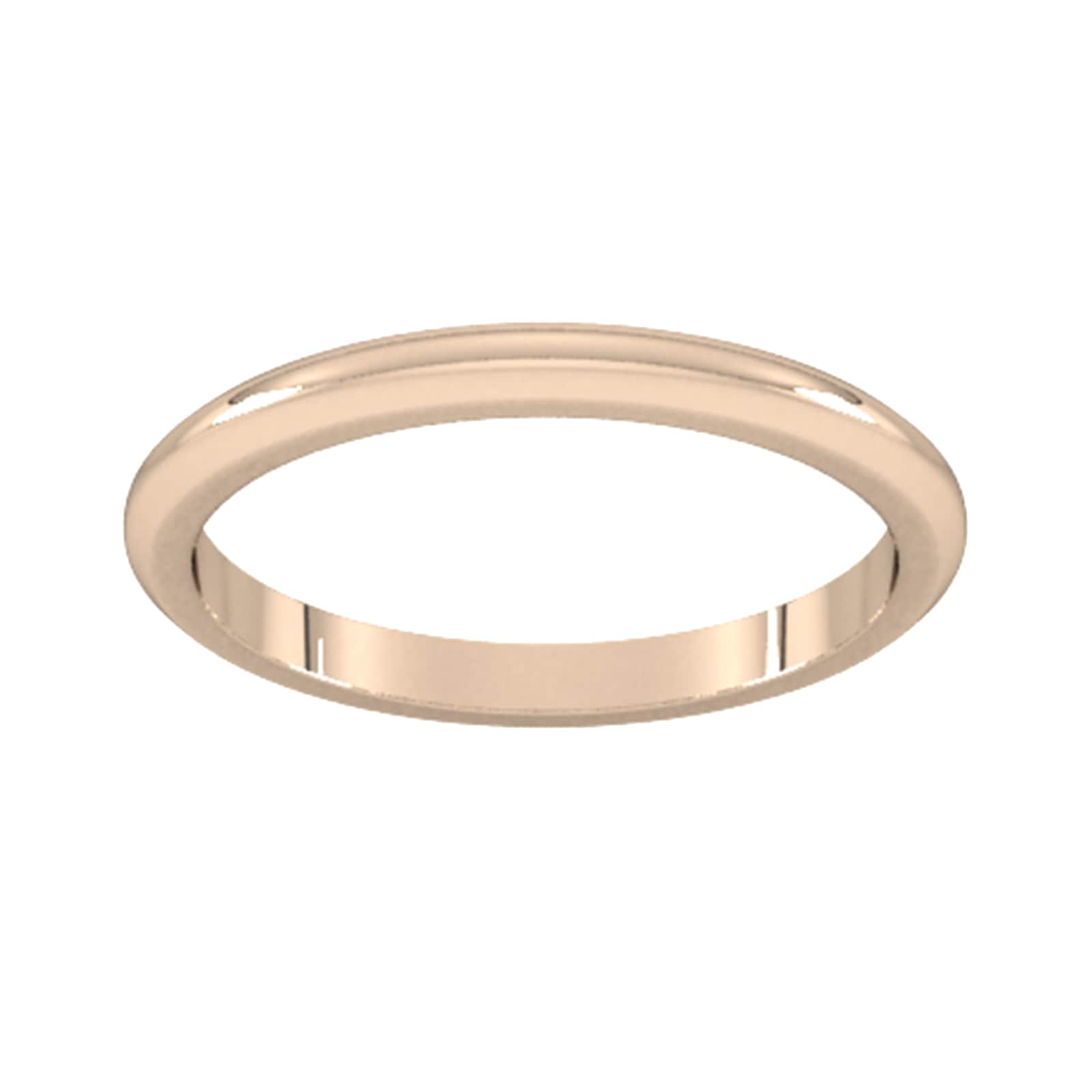 2mm D Shape Heavy Wedding Ring In 18 Carat Rose Gold - Ring Size U