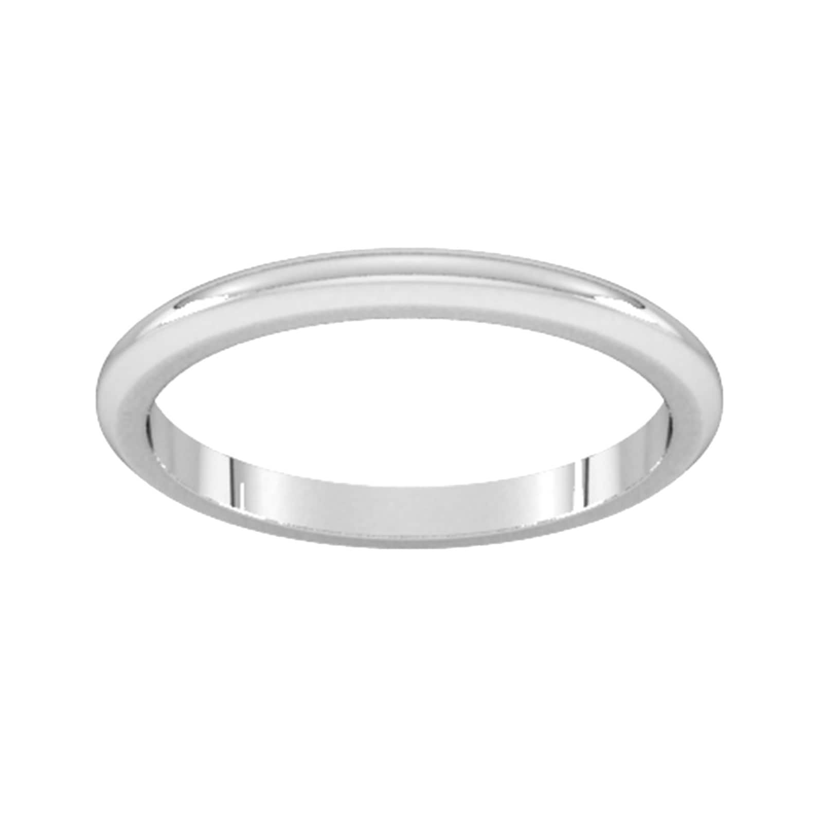 2mm D Shape Heavy Wedding Ring In Platinum - Ring Size K