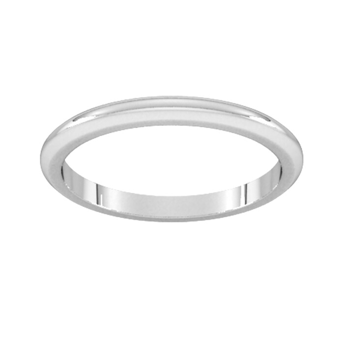 Goldsmiths 2mm D Shape Heavy Wedding Ring In Sterling Silver - Ring Size J