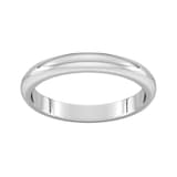 Goldsmiths 3mm D Shape Heavy Wedding Ring In 9 Carat White Gold