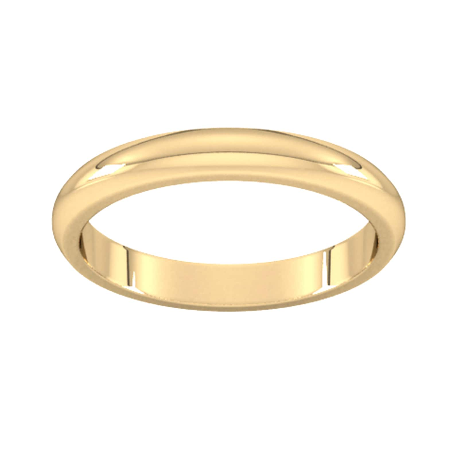 3mm D Shape Heavy Wedding Ring In 9 Carat Yellow Gold - Ring Size G