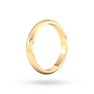 Goldsmiths 3mm D Shape Heavy Wedding Ring In 9 Carat Yellow Gold
