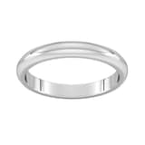 Goldsmiths 3mm D Shape Heavy Wedding Ring In 18 Carat White Gold - Ring Size N
