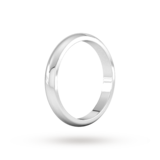Goldsmiths 3mm D Shape Heavy Wedding Ring In 18 Carat White Gold - Ring Size N