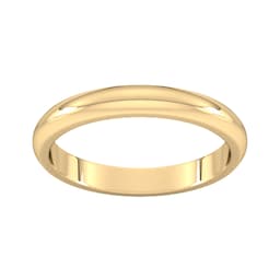 08307853 - 3mm D Shape Heavy Wedding Ring In 18 Carat Yellow Gold