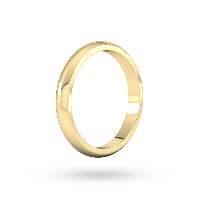 Goldsmiths 3mm D Shape Heavy Wedding Ring In 18 Carat Yellow Gold