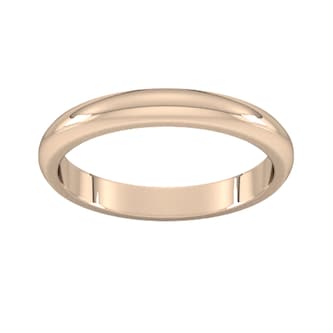 Goldsmiths 3mm D Shape Heavy Wedding Ring In 18 Carat Rose Gold