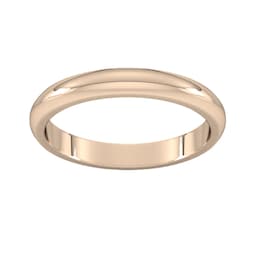 08307854 - 3mm D Shape Heavy Wedding Ring In 18 Carat Rose Gold