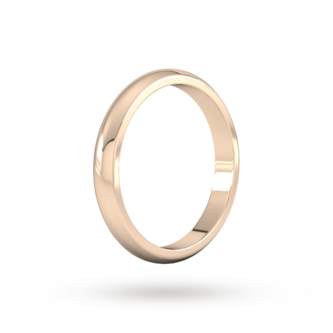 Goldsmiths 3mm D Shape Heavy Wedding Ring In 18 Carat Rose Gold