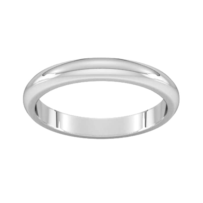 Goldsmiths 3mm D Shape Heavy Wedding Ring In 950 Palladium - Ring Size J