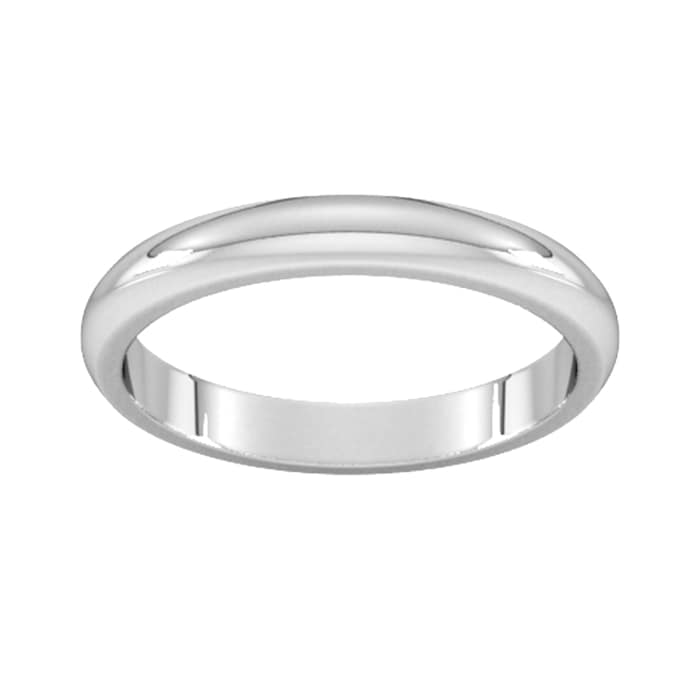 Goldsmiths 3mm D Shape Heavy Wedding Ring In Platinum - Ring Size K