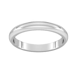 08307856 - 3mm D Shape Heavy Wedding Ring In Platinum