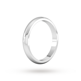 Goldsmiths 3mm D Shape Heavy Wedding Ring In Platinum