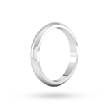 Goldsmiths 3mm D Shape Heavy Wedding Ring In Platinum - Ring Size K