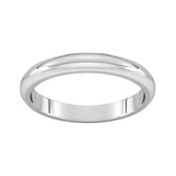 08307857 - 3mm D Shape Heavy Wedding Ring In Sterling Silver