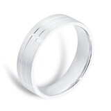 Goldsmiths Palladium 6mm Heavy Satin Grove Wedding Ring - Ring Size T