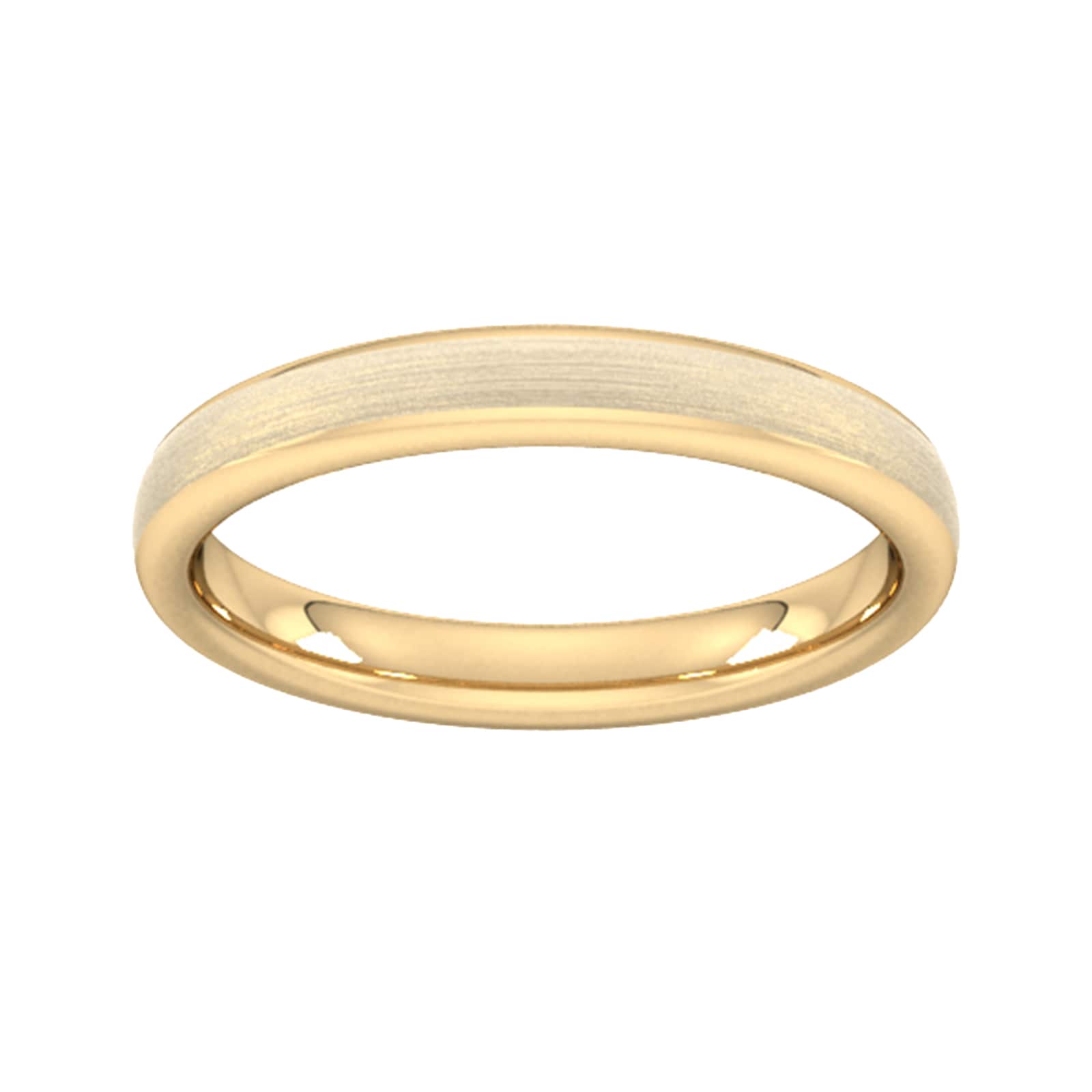 Goldsmiths 3mm D Shape Heavy Matt Finished Wedding Ring In 18 Carat Yellow Gold Goldsmiths 3mm D Shape Heavy Matt Finished Wedding Ring In 18 Carat Yellow Gold