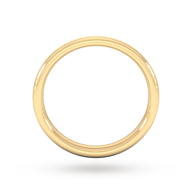 Goldsmiths 3mm D Shape Heavy Matt Finished Wedding Ring In 18 Carat Yellow Gold - Ring Size K