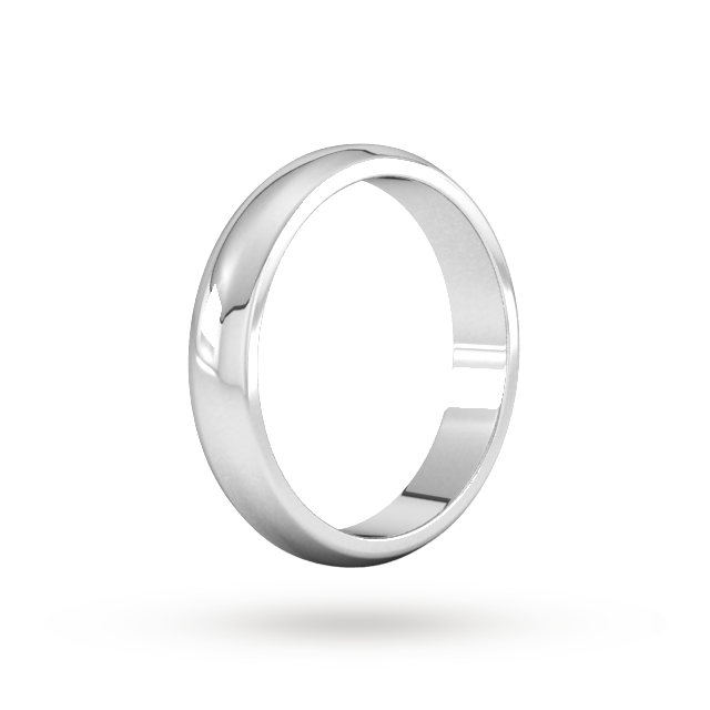 Goldsmiths 4mm D Shape Heavy Wedding Ring In 9 Carat White Gold