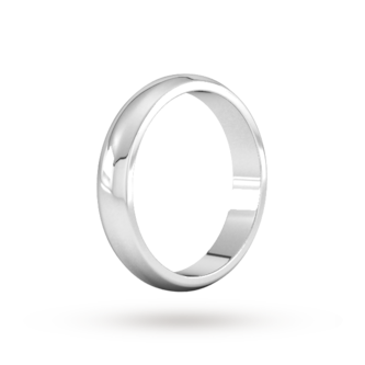 Goldsmiths 4mm D Shape Heavy Wedding Ring In 9 Carat White Gold