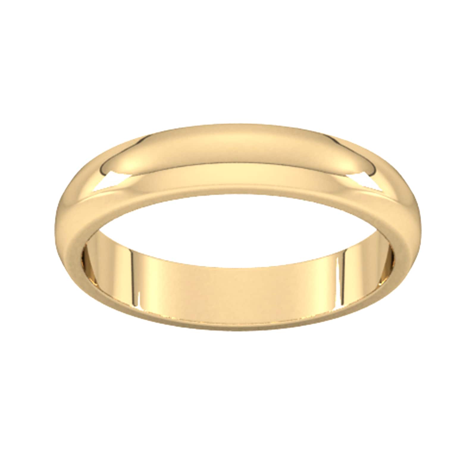 4mm D Shape Heavy Wedding Ring In 9 Carat Yellow Gold - Ring Size T