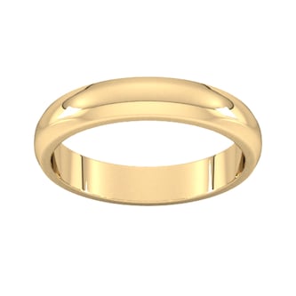 Goldsmiths 4mm D Shape Heavy Wedding Ring In 9 Carat Yellow Gold