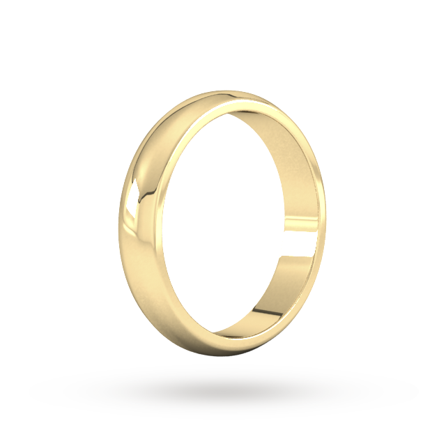 Goldsmiths 4mm D Shape Heavy Wedding Ring In 9 Carat Yellow Gold - Ring Size Q