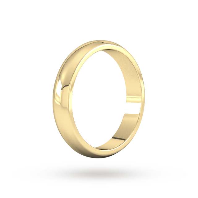 Goldsmiths 4mm D Shape Heavy Wedding Ring In 9 Carat Yellow Gold