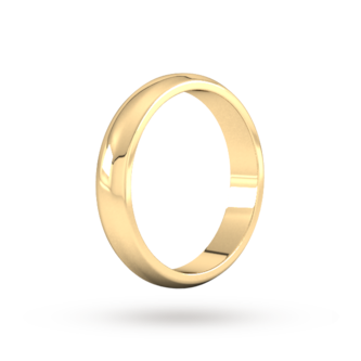 Goldsmiths 4mm D Shape Heavy Wedding Ring In 9 Carat Yellow Gold