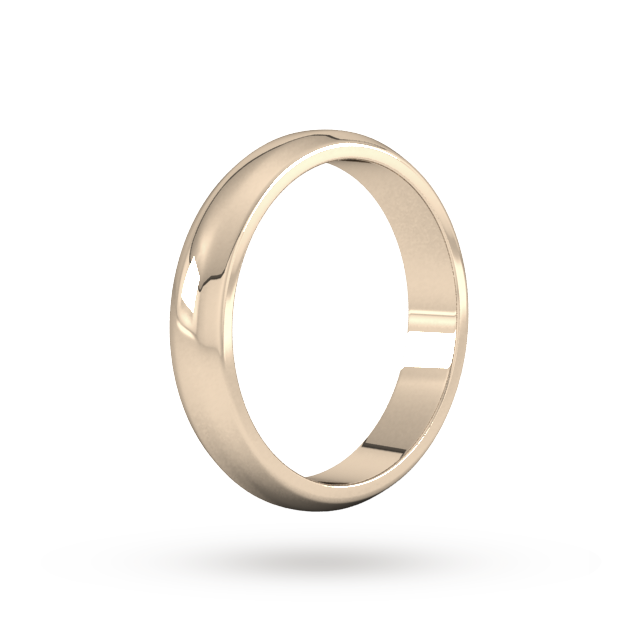 Goldsmiths 4mm D Shape Heavy Wedding Ring In 9 Carat Rose Gold - Ring Size R