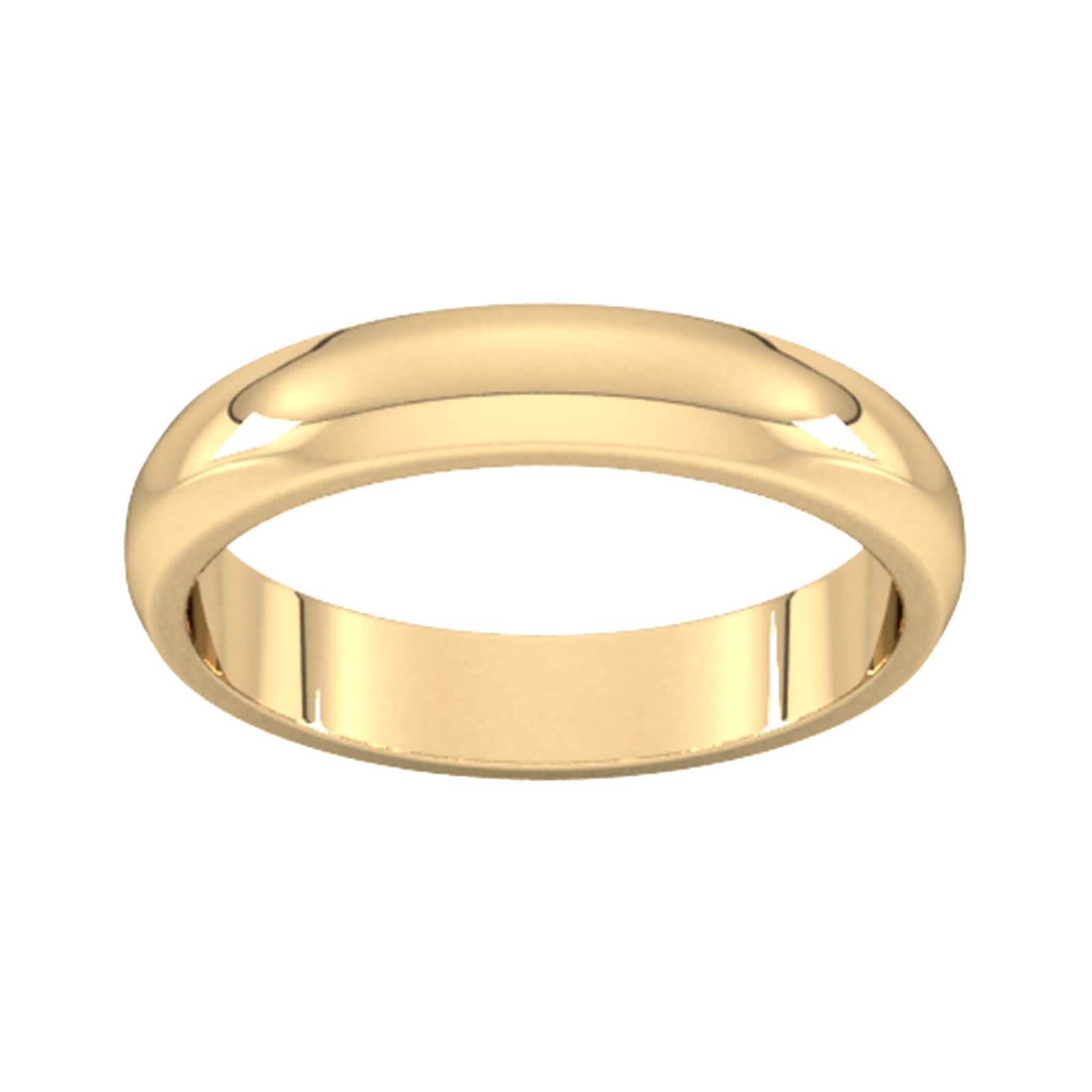 4mm D Shape Heavy Wedding Ring In 18 Carat Yellow Gold - Ring Size W