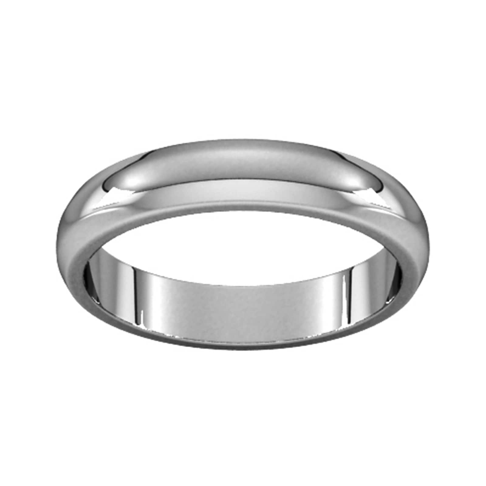 4mm D Shape Heavy Wedding Ring In 950 Palladium - Ring Size N