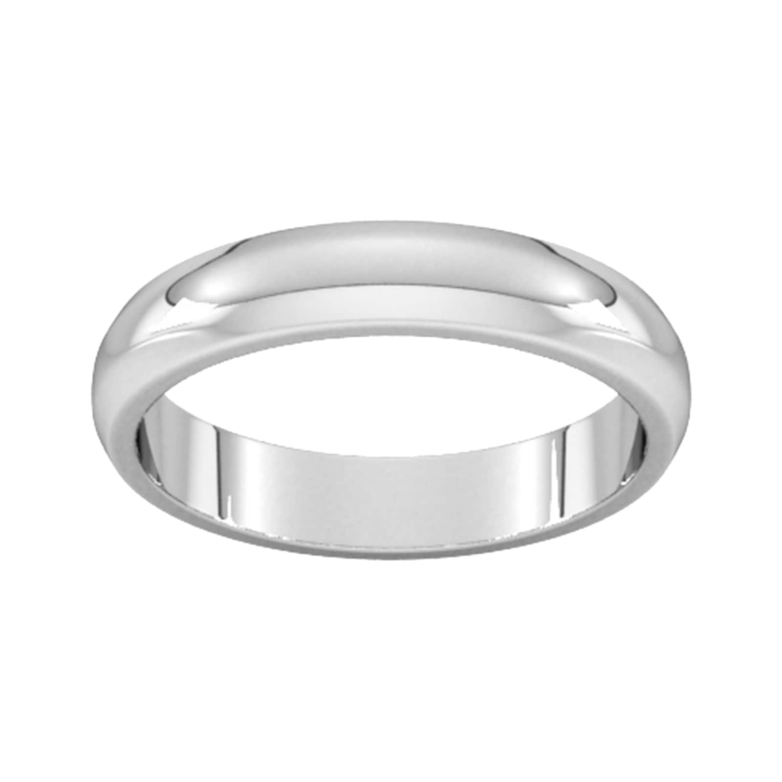 4mm D Shape Heavy Wedding Ring In Platinum - Ring Size Z