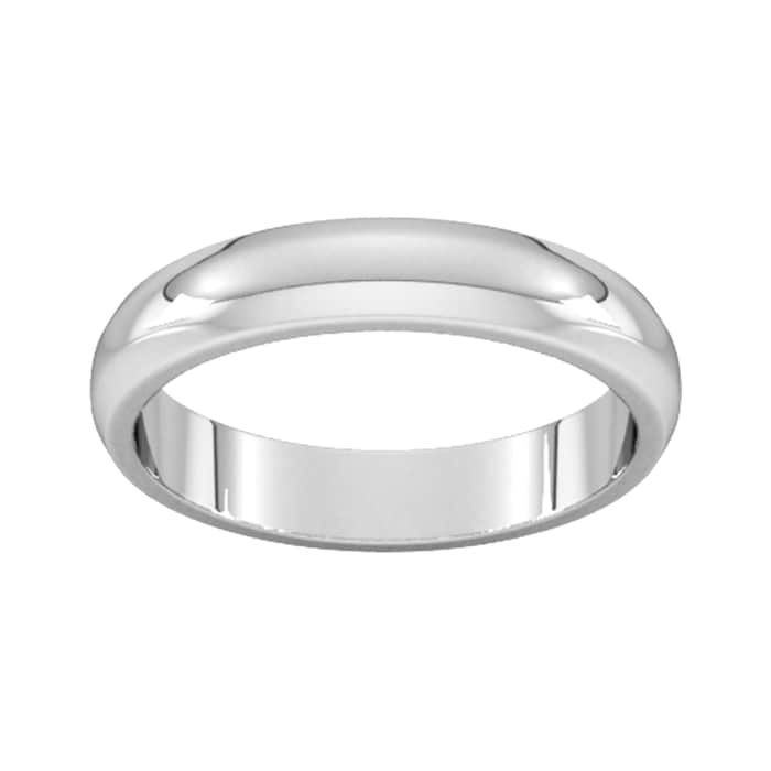 Goldsmiths 4mm D Shape Heavy Wedding Ring In Platinum - Ring Size P