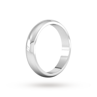 Best Luxury 
4mm D Shape Heavy Wedding Ring In Platinum