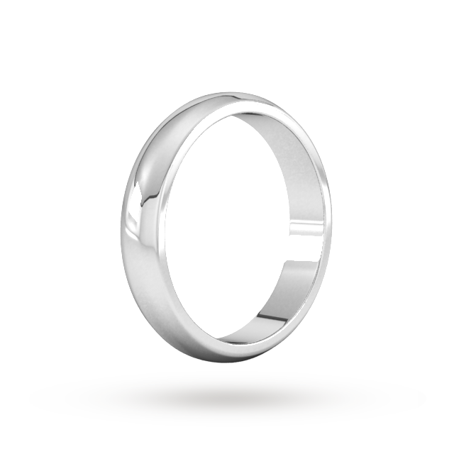 Goldsmiths 4mm D Shape Heavy Wedding Ring In Sterling Silver