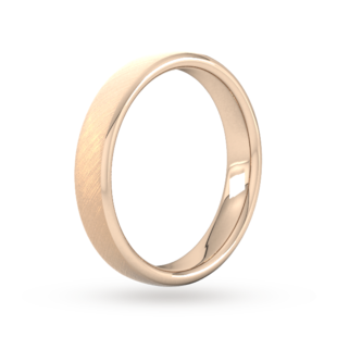 Goldsmiths 4mm D Shape Heavy Diagonal Matt Finish Wedding Ring In 9 Carat Rose Gold