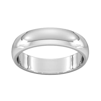Goldsmiths 5mm D Shape Heavy Wedding Ring In 9 Carat White Gold
