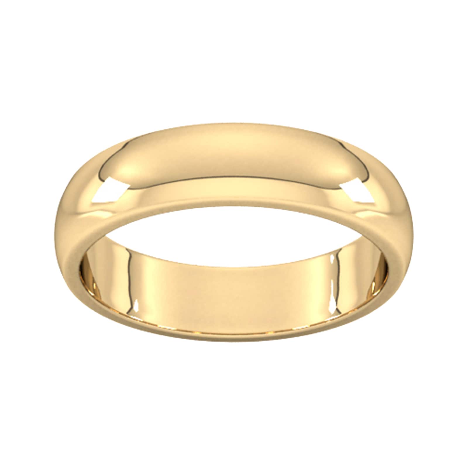 5mm D Shape Heavy Wedding Ring In 9 Carat Yellow Gold - Ring Size Z