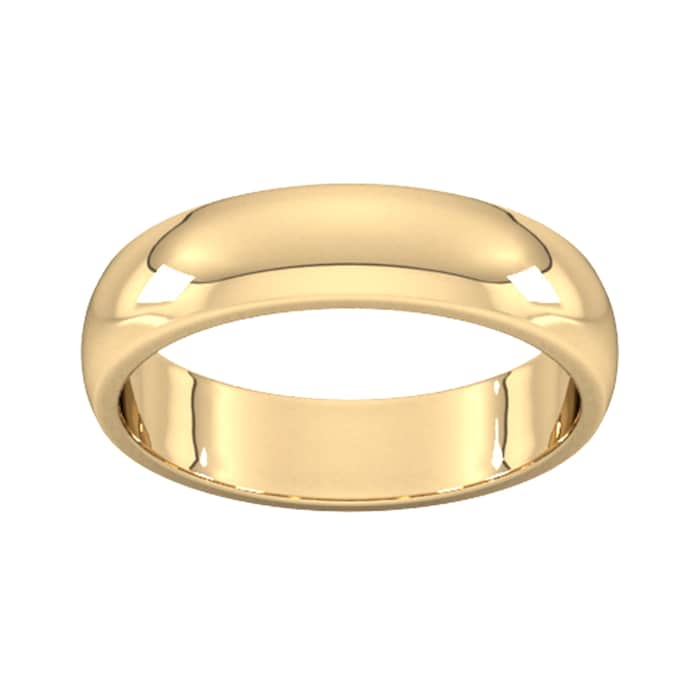 Goldsmiths 5mm D Shape Heavy Wedding Ring In 9 Carat Yellow Gold - Ring Size S