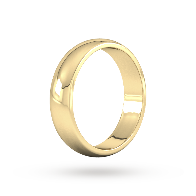 Goldsmiths 5mm D Shape Heavy Wedding Ring In 9 Carat Yellow Gold - Ring Size R