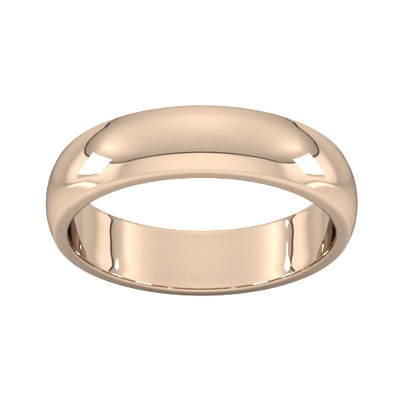 5mm D Shape Heavy Wedding Ring In 9 Carat Rose Gold - Ring Size S