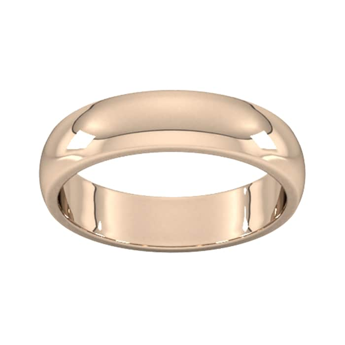 Goldsmiths 5mm D Shape Heavy Wedding Ring In 9 Carat Rose Gold - Ring Size V