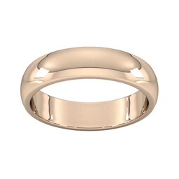 08307989 - 5mm D Shape Heavy Wedding Ring In 9 Carat Rose Gold