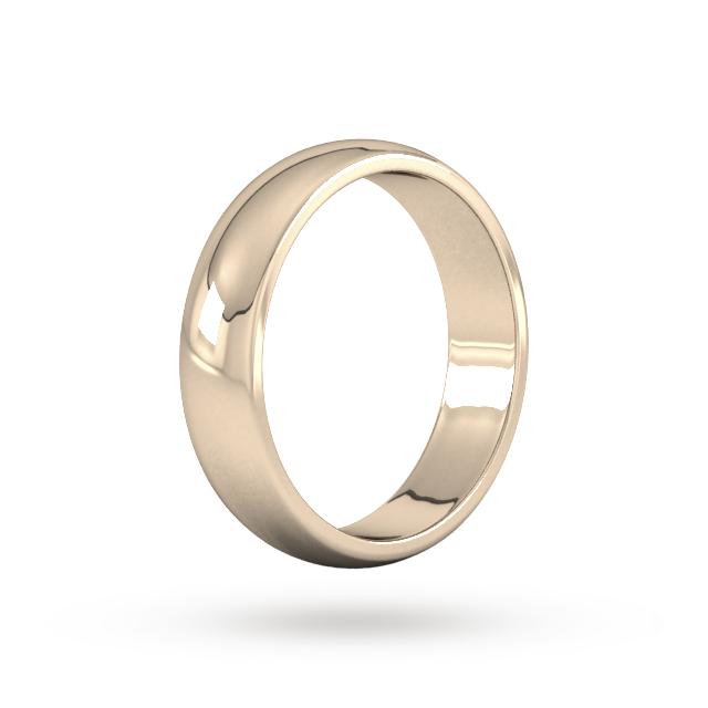 Goldsmiths 5mm D Shape Heavy Wedding Ring In 9 Carat Rose Gold