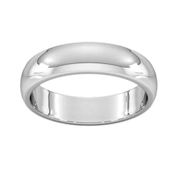 08307990 - 5mm D Shape Heavy Wedding Ring In 18 Carat White Gold