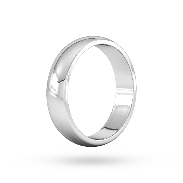 Goldsmiths 5mm D Shape Heavy Wedding Ring In 18 Carat White Gold Goldsmiths 5mm D Shape Heavy Wedding Ring In 18 Carat White Gold