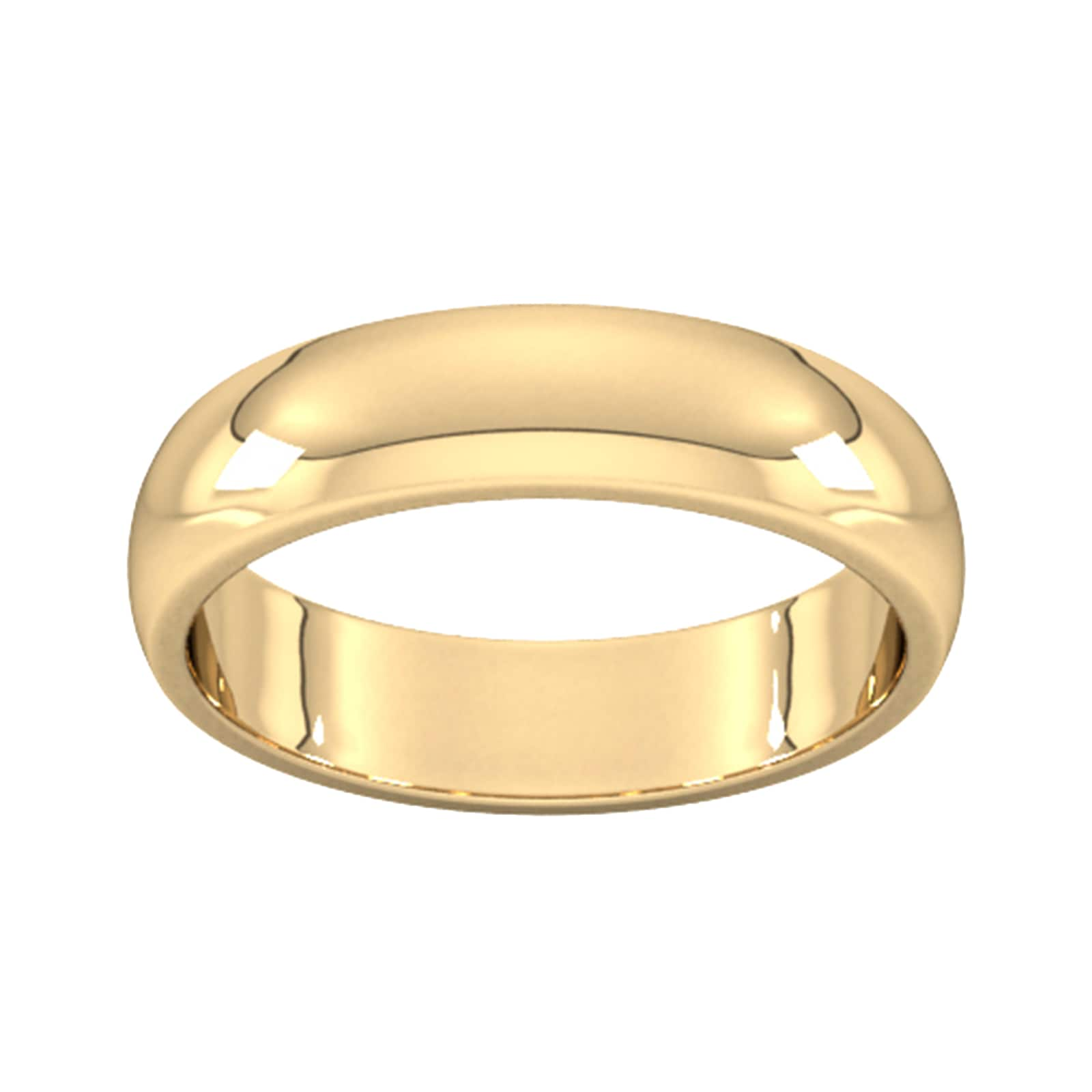 5mm D Shape Heavy Wedding Ring In 18 Carat Yellow Gold - Ring Siz